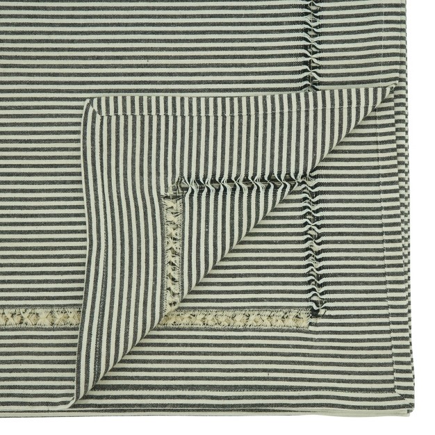 Saro Lifestyle Stripe Design Hemstitched Tablecloth