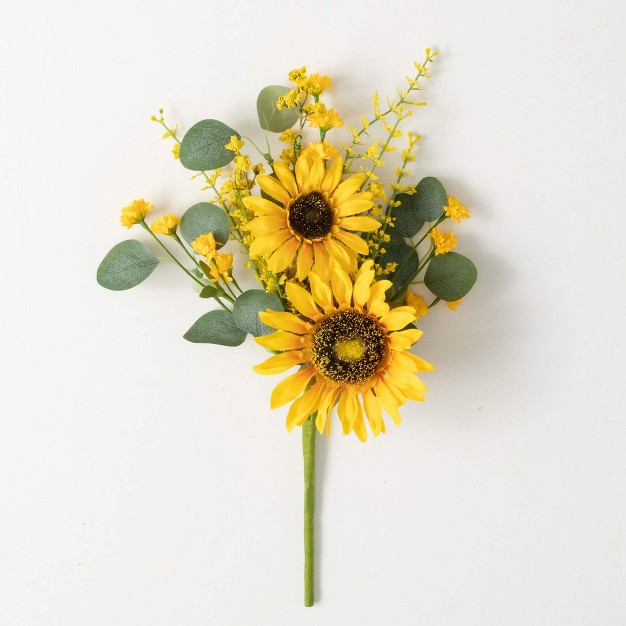 Artificial Sunflower Eucalyptus Pick