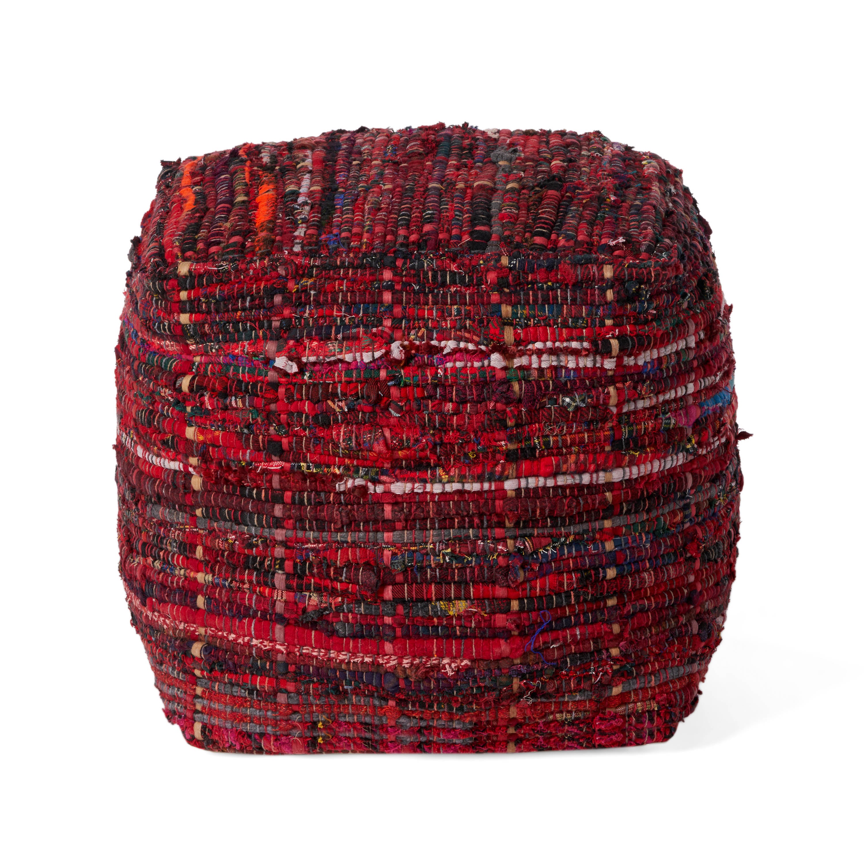 Kamil Handcrafted Boho Fabric Pouf