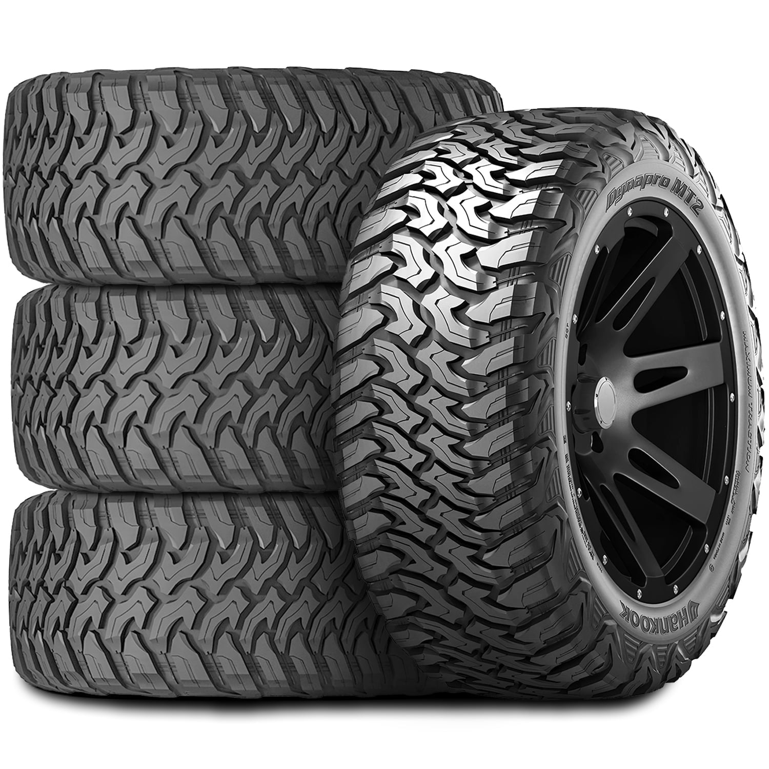 Set of 4 (FOUR) Hankook Dynapro MT2 LT 255/75R17 Load E 10 Ply M/T Mud Tires