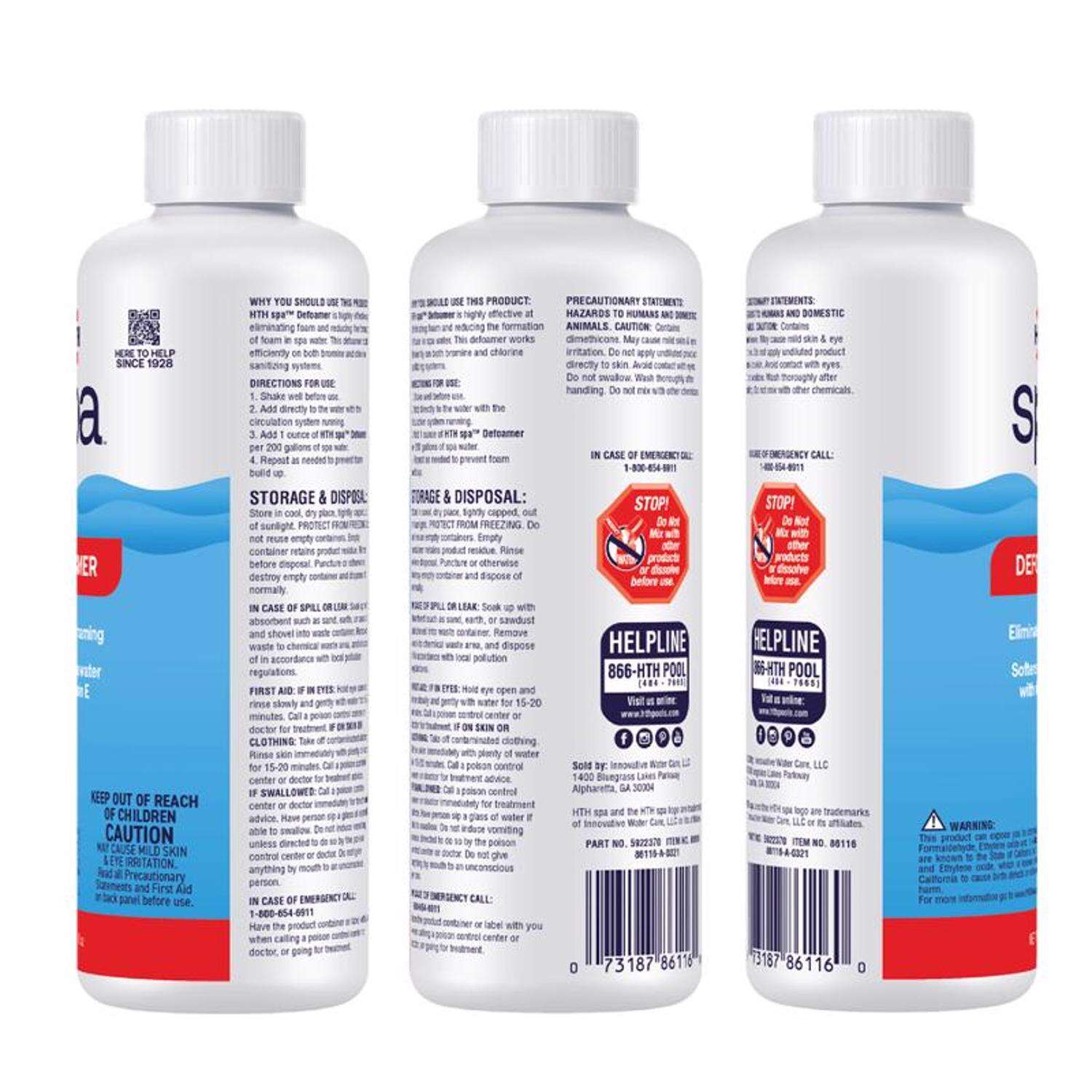 HTH Spa Liquid Defoamer 16 oz