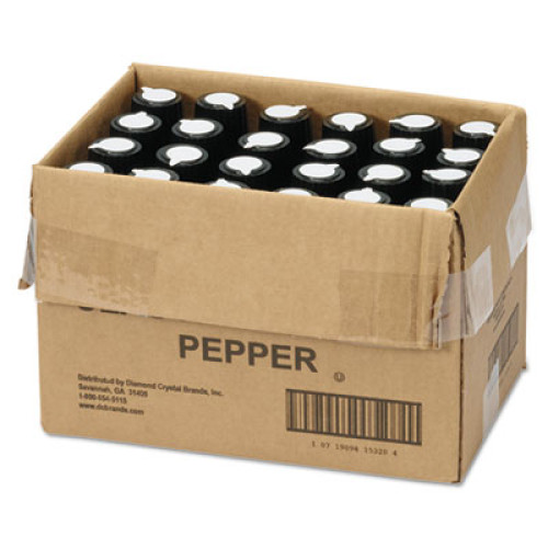 Diamond Crystal Classic Black Disposable Pepper Shakers， 1.5 oz， 48/Carton (15320)