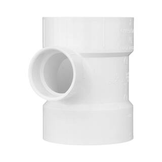 Charlotte Pipe 4 in. x 4 in. x 2 in. DWV PVC Sanitary Tee Reducing Fitting PVC004011800HD