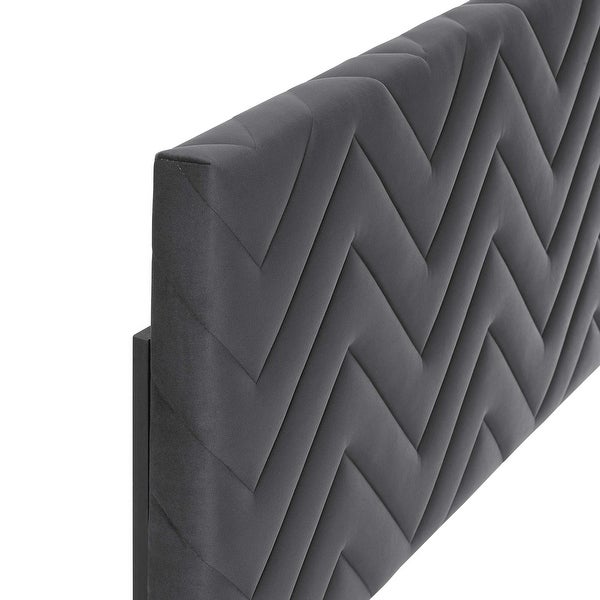 Mercy Chevron Tufted Performance Velvet Twin Headboard - - 37076240