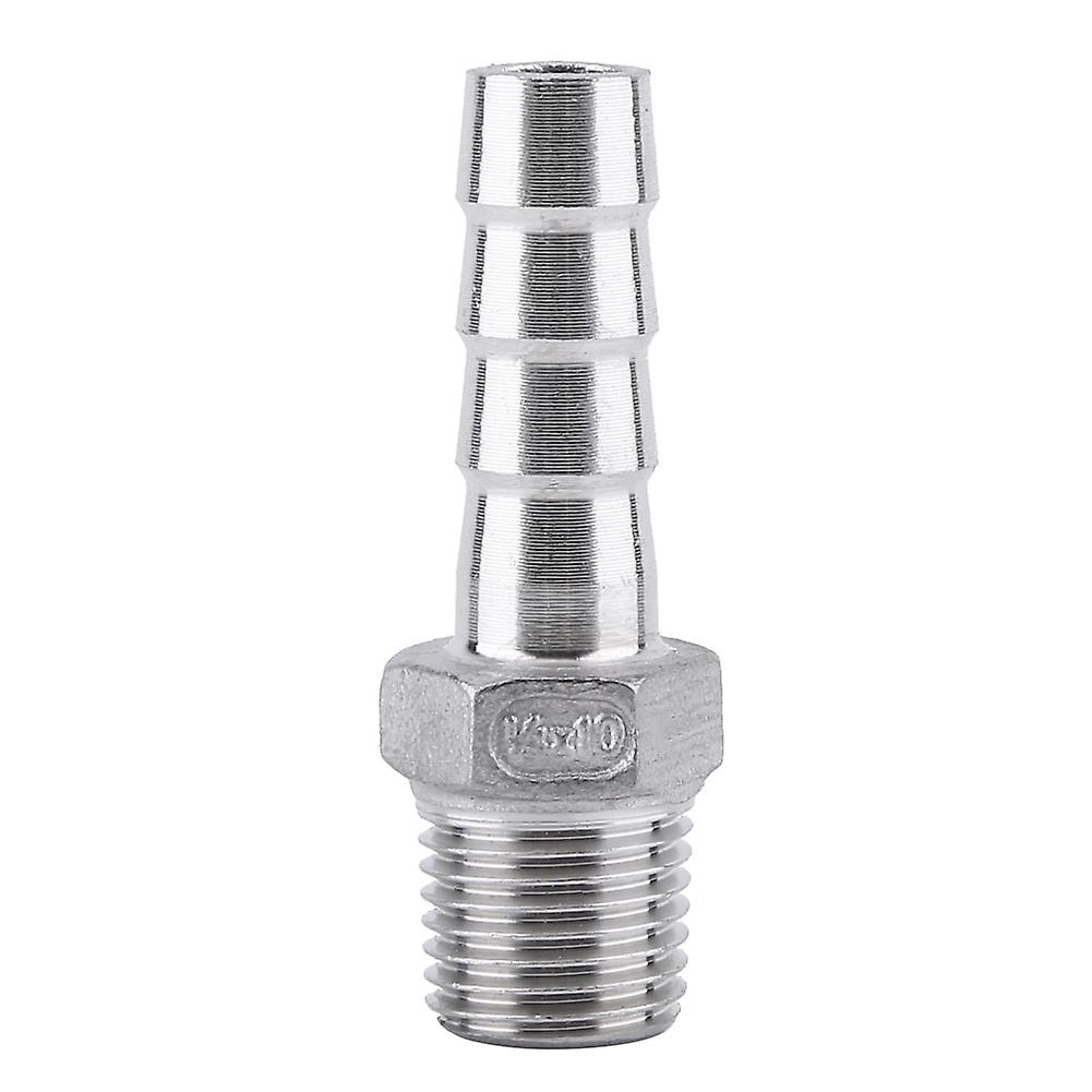 Stainless Steel Threaded Pipe Fitting Barb Hose Tail Connector (1/4