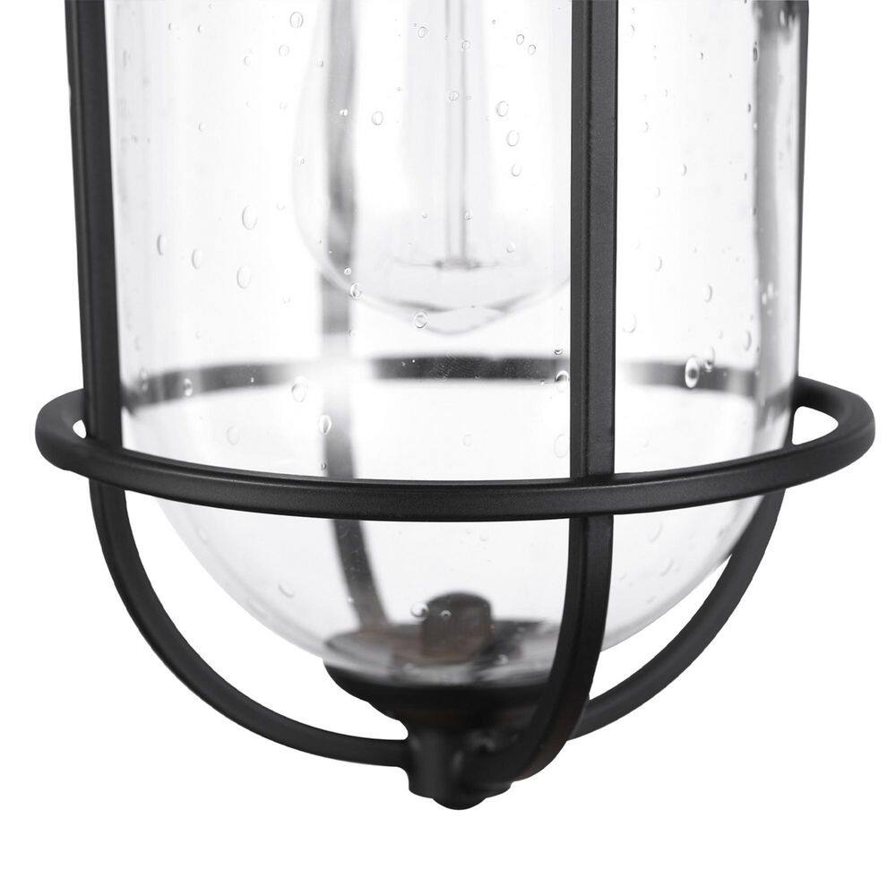 Hampton Bay Matte Black Modern Outdoor 1-Light Wall Sconce 44891