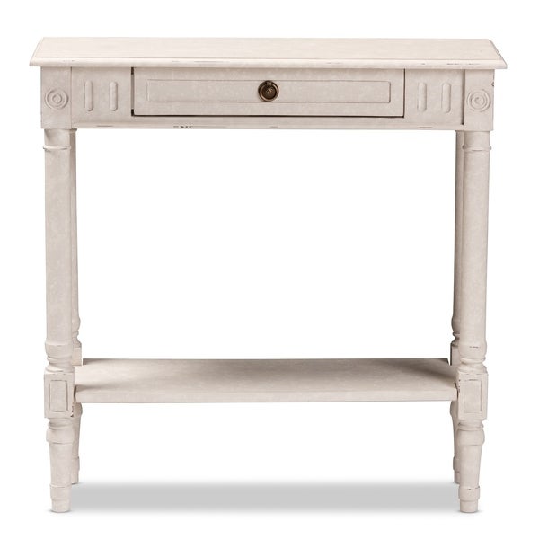 Farmhouse Whitewashed 1-Drawer Console Table by Baxton Studio