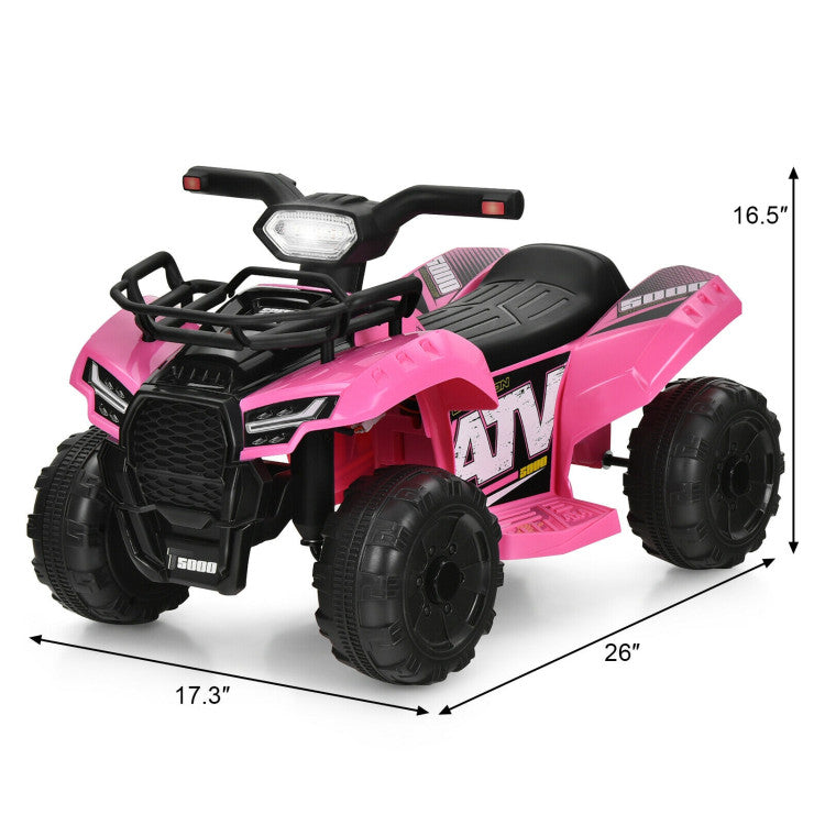 6V Kids ATV Quad Electric Ride On Car with LED Light and MP3