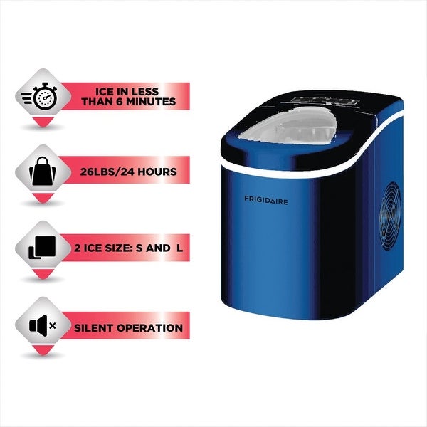 26lb. Portable Countertop Ice maker， Blue， EFIC108 - blue