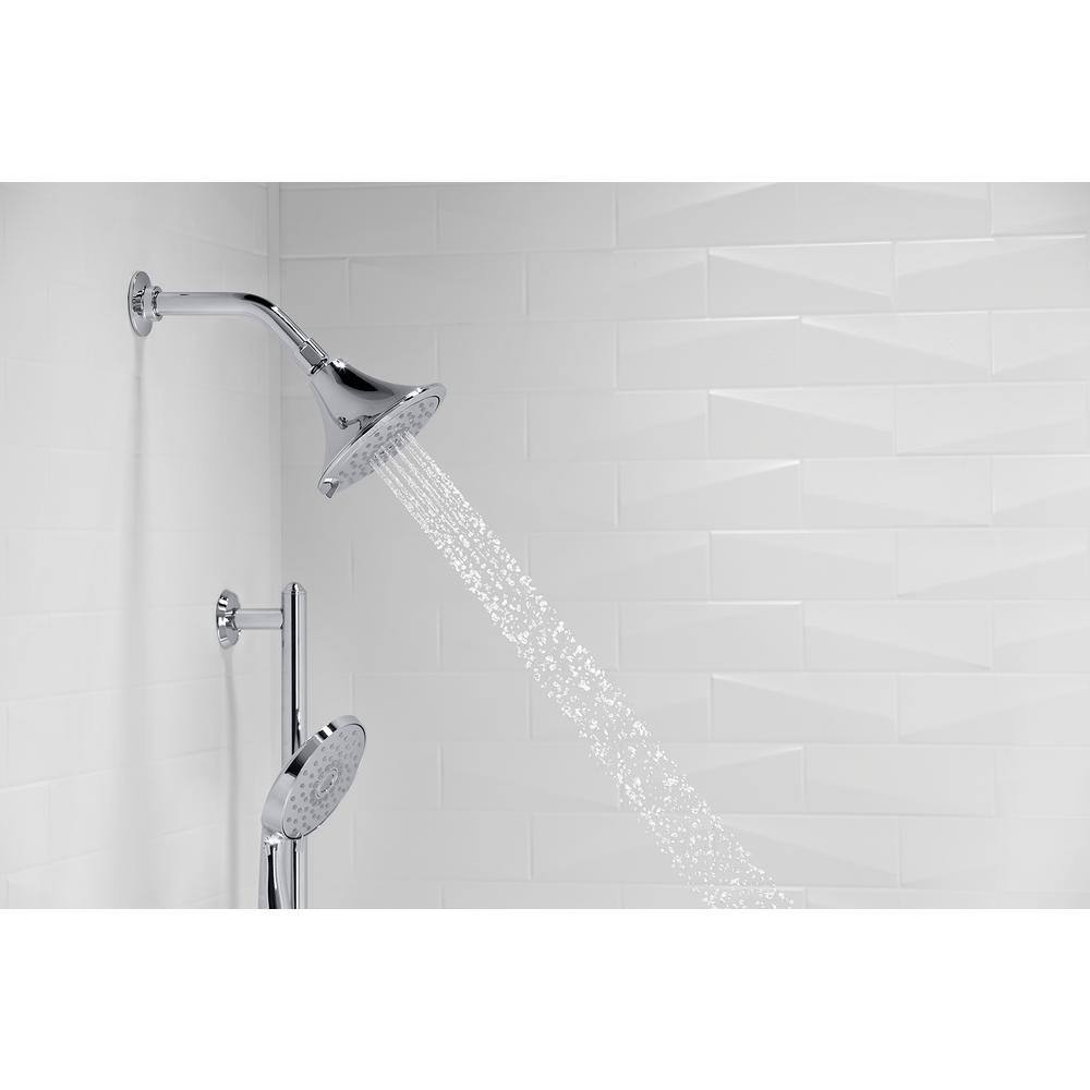 KOHLER Forte 3-Spray 5.5 in. Single Wall Mount Fixed Shower Head in Polished Chrome K-22169-CP