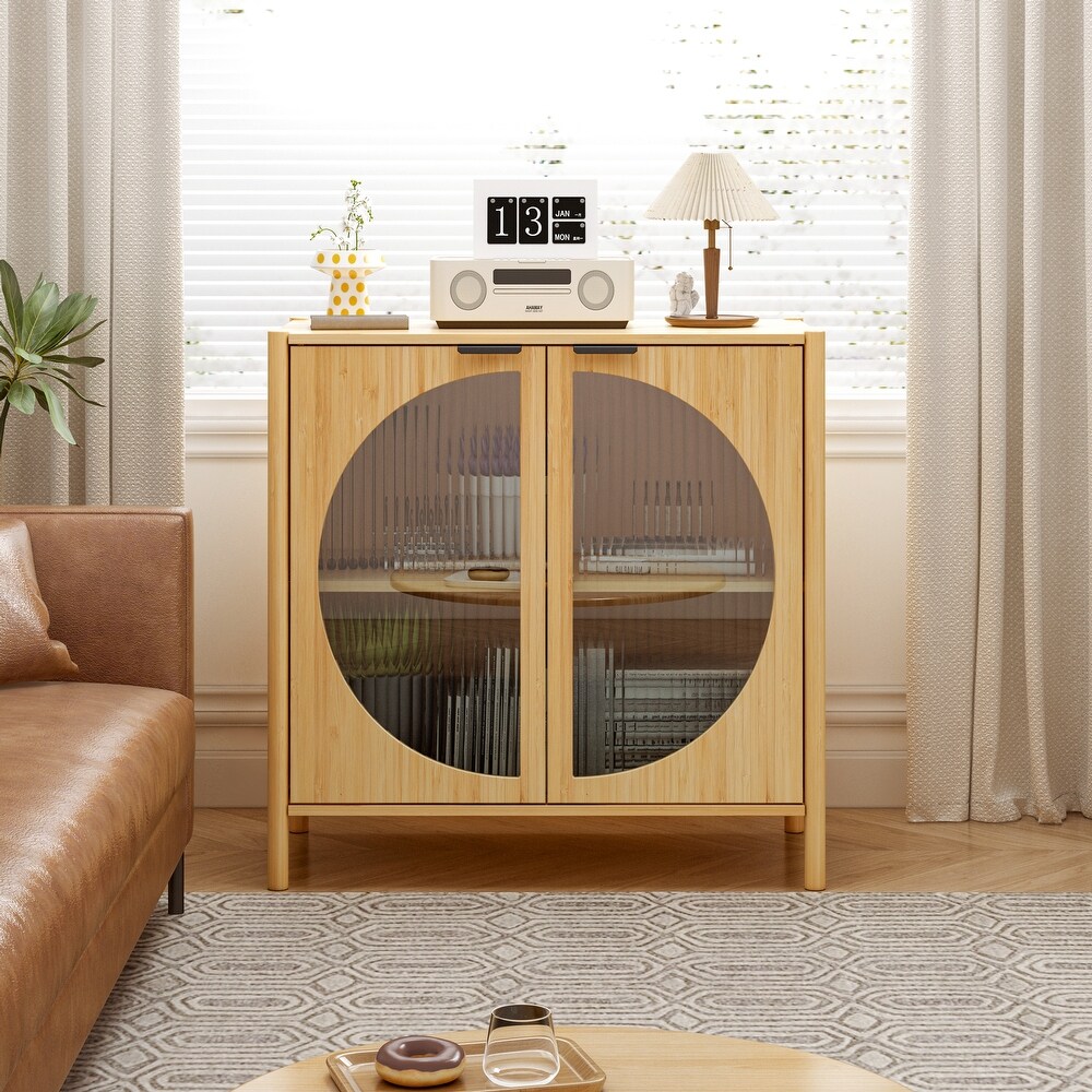 Bamboo 2 door cabinet  Buffet Sideboard Storage Cabinet