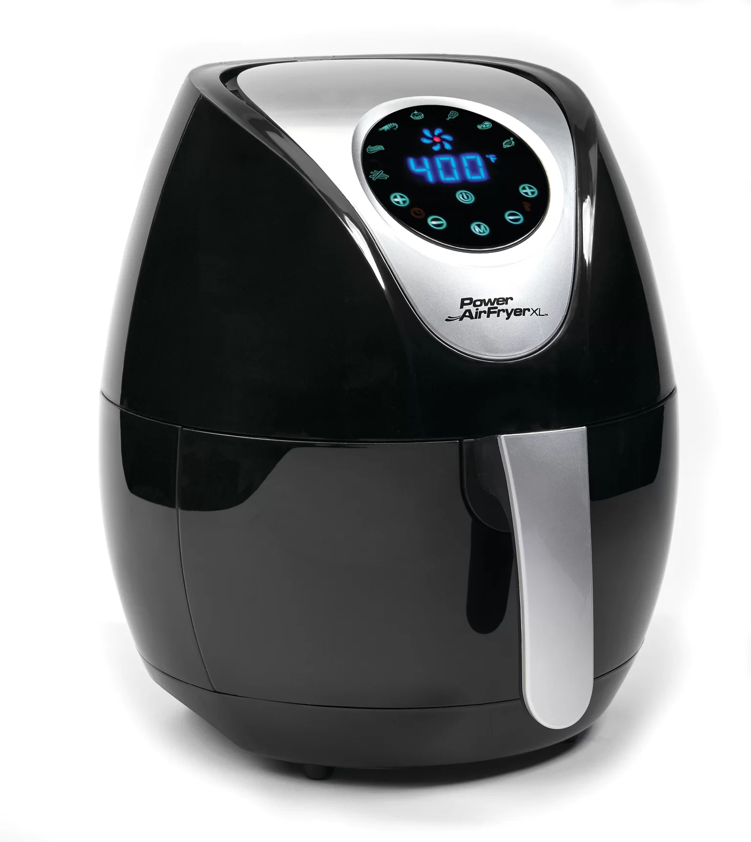 Power Air Fryer XL 3.4 QT Black - Turbo Cyclonic Airfryer With Rapid Air Technology For Less or No Oil.