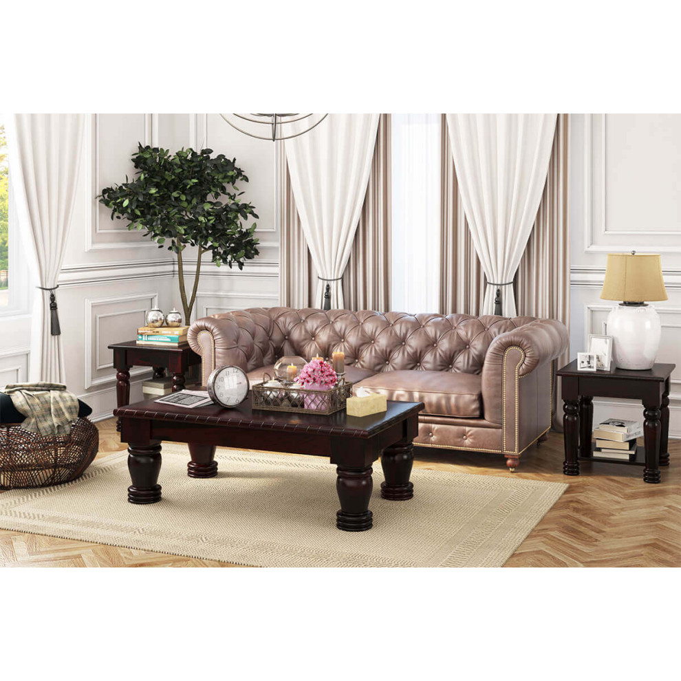 Vallecito Rustic Solid Wood 3 Piece Coffee Table Set   Traditional   Coffee Table Sets   by Sierra Living Concepts Inc  Houzz