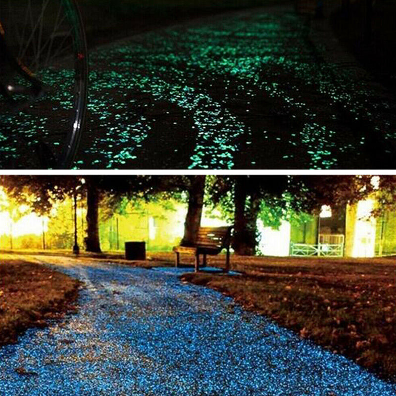 Jbhelth 50 Pcs Fluorescence Pebble Stones Luminous Garden Walkway Flower Bed Shiny Patio New