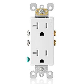 Leviton Decora 20 Amp  Tamper Resistant Duplex Outlet White R52-T5825-00W