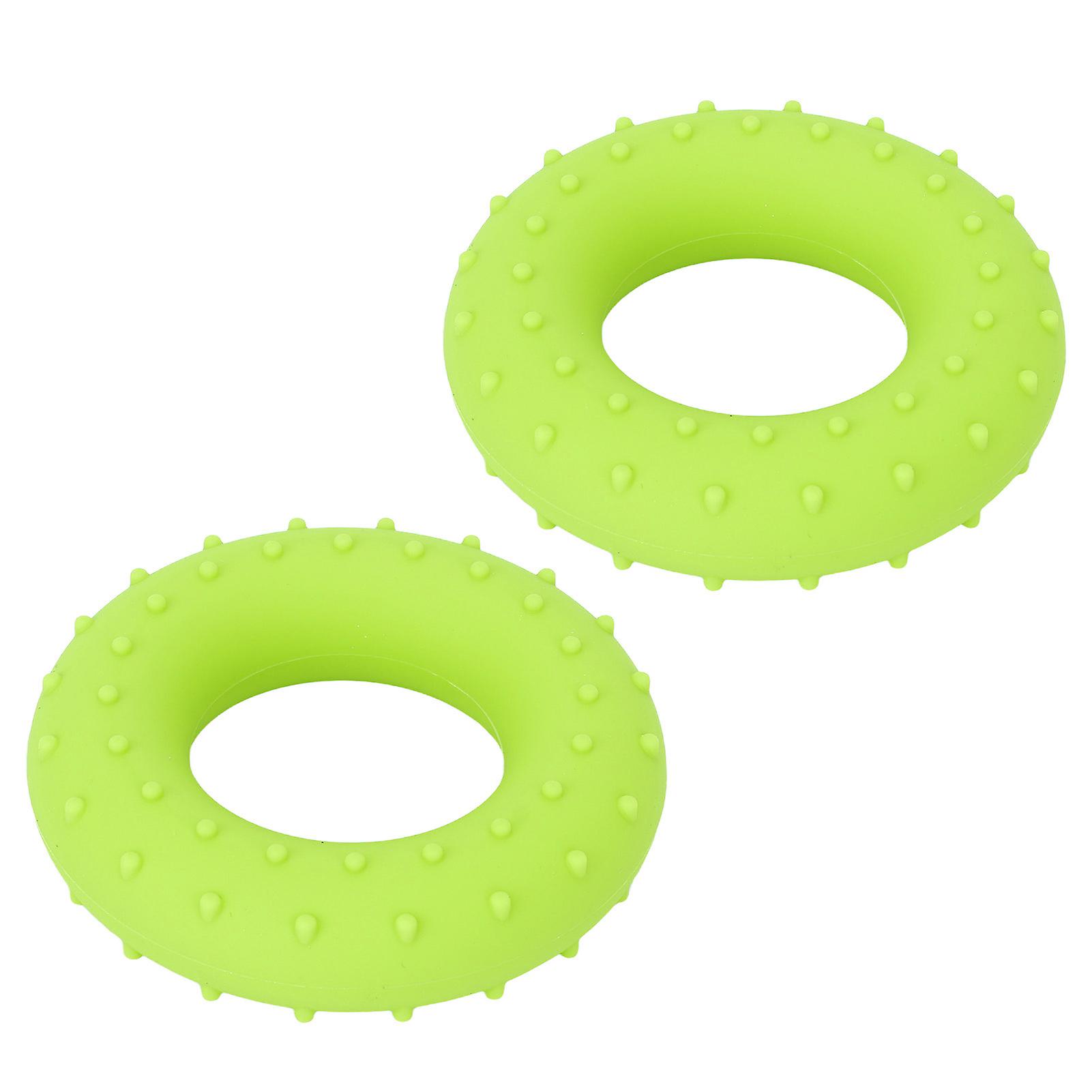 2pcs 30lb Hand Grip Strengthener Silicone O Shape Muscle Training Forearm Exerciser Rings Green