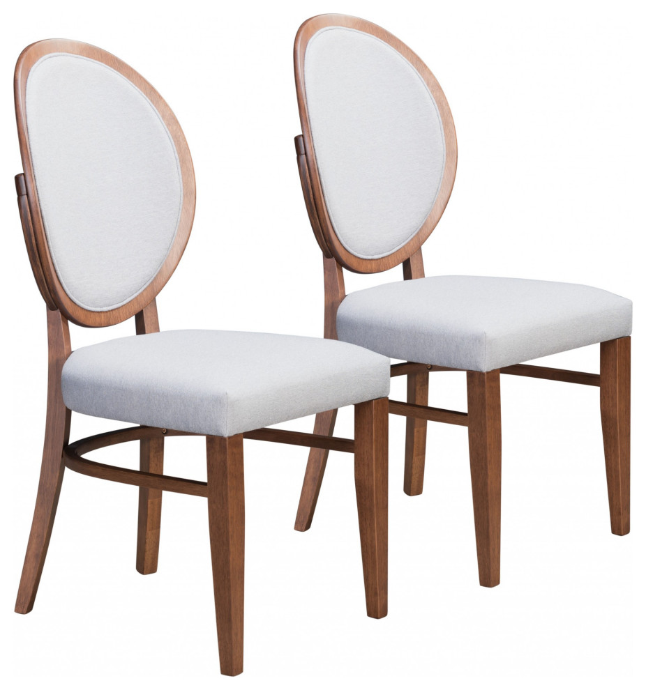 Regents Dining Chair  Set of 2 Walnut and Gray   Transitional   Dining Chairs   by UStradeENT LLC  Houzz