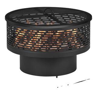 Hampton Bay 26 in. Outdoor Steel Wood Burning Black Fire Pit FT-61689