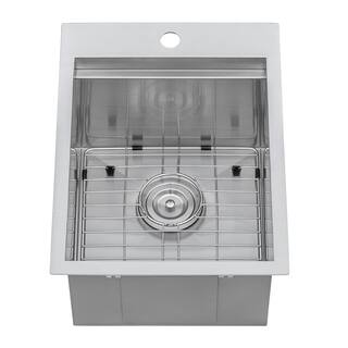 Ruvati Siena 16 Gauge Stainless Steel 15 in. x 20 in. 1-Hole Drop-in Workstation Bar Sink RVH8210