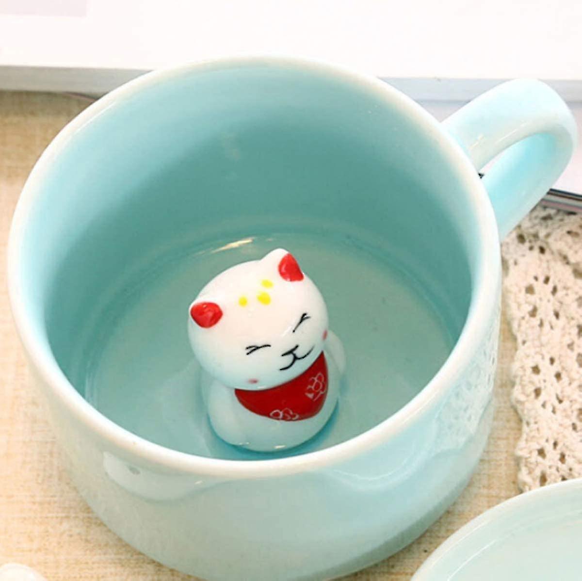 Coffee Mugs Lucky Cat 3d Cartoon Animal Ceramics Coffee Cup