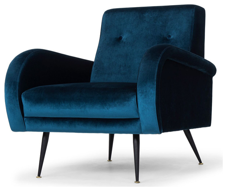 Hugo Midnight Blue Occasional Chair   Midcentury   Armchairs And Accent Chairs   by Nuevo  Houzz