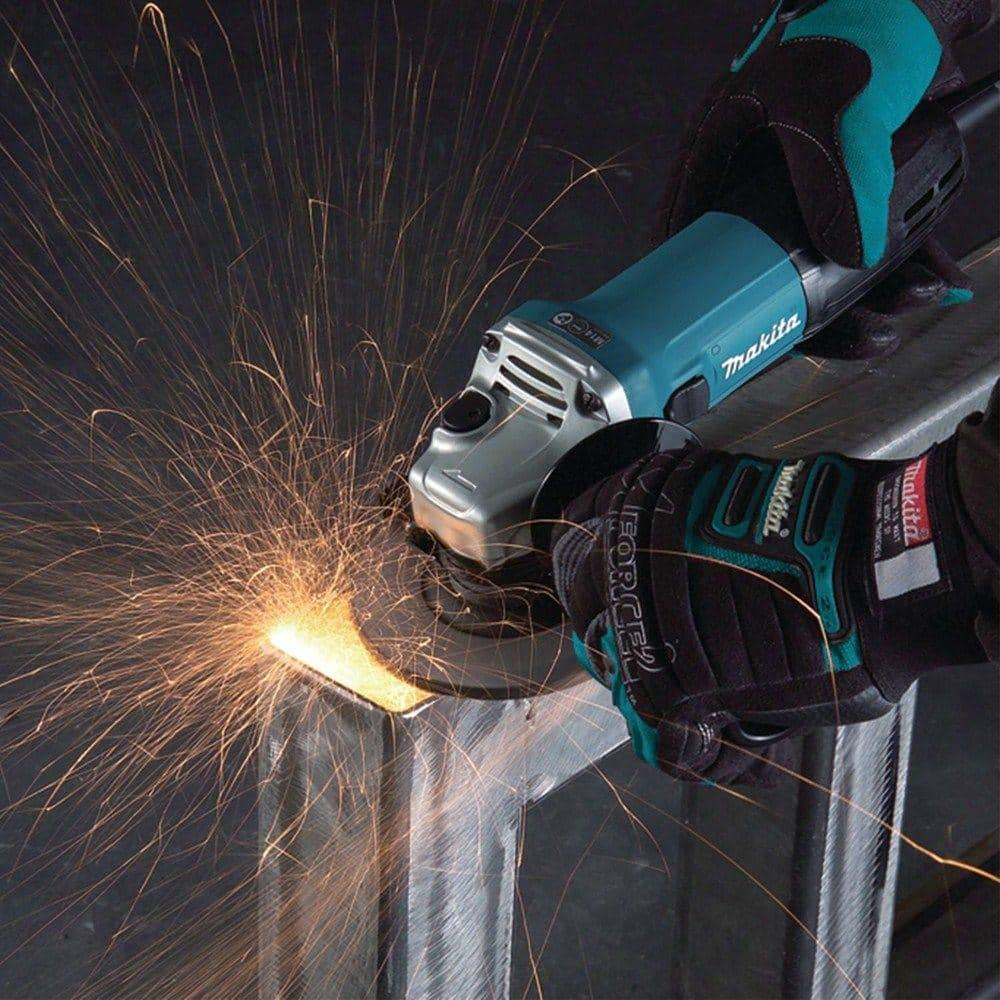 Makita 8 Amp 1 in. Corded SDS-Plus Concrete/Masonry AVT Rotary Hammer Drill with 4-1/2 in. Corded Angle Grinder with Hard Case HR2641X1