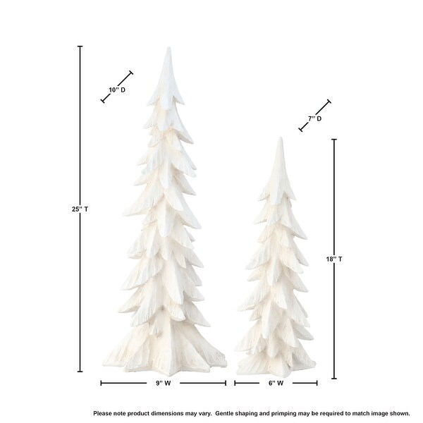 1825 Resin Winter Retreat Tree Set of 2