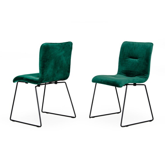 Modrest Yannis Modern Green Fabric Dining Chair (S...