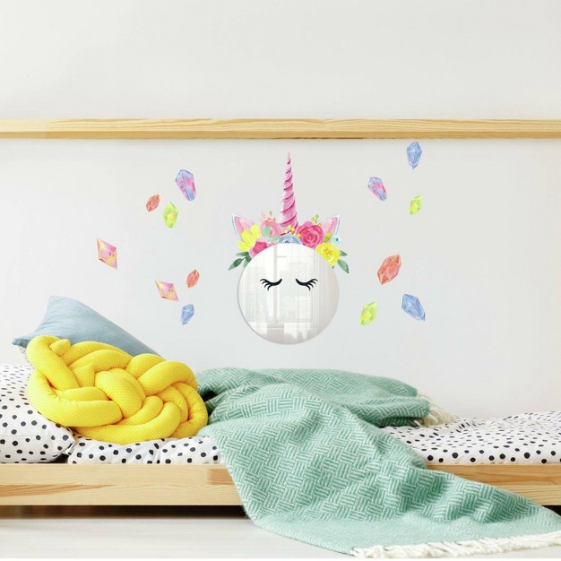 Floral Unicorn Mirror Wall Decal Roommates