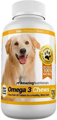 Amazing Nutritionals Omega 3 Chews Pure Fish Oil Daily Dog Supplement