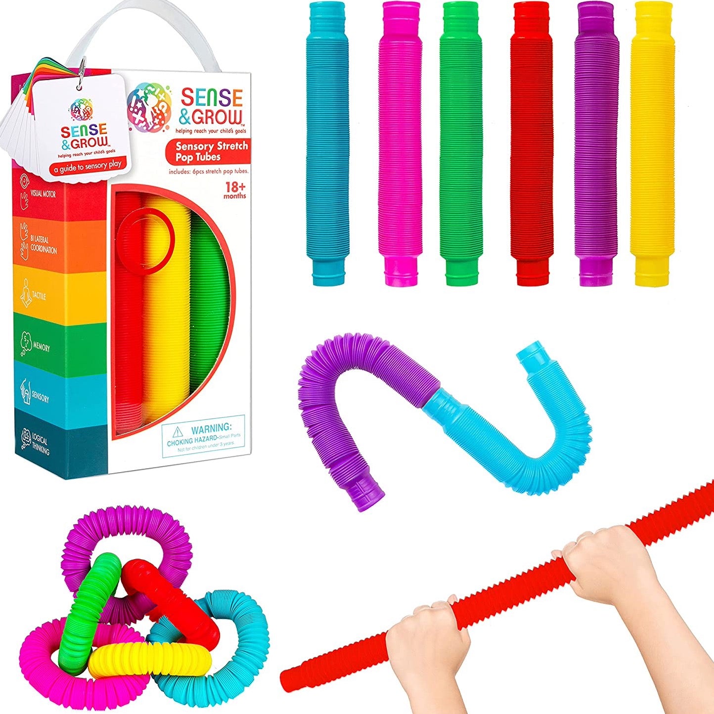 Sensory Pop Tubes - Set of 6 by Be Amazing Toys