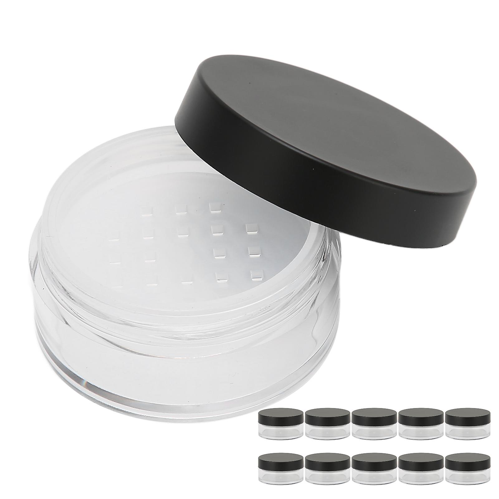 10pcs Loose Powder Jars Plastic Cosmetic Sample Containers Empty Box Circular Portable