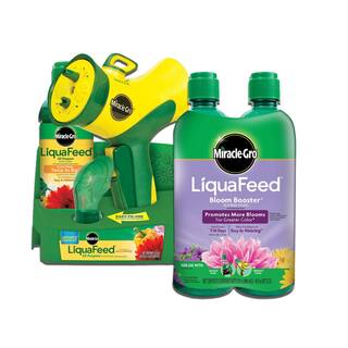 Miracle-Gro LiquaFeed 16 oz. All Purpose Plant Food Advance Starter Kit and 32 oz. Bloom Booster Flower Plant Food Refill Bundle VB02189