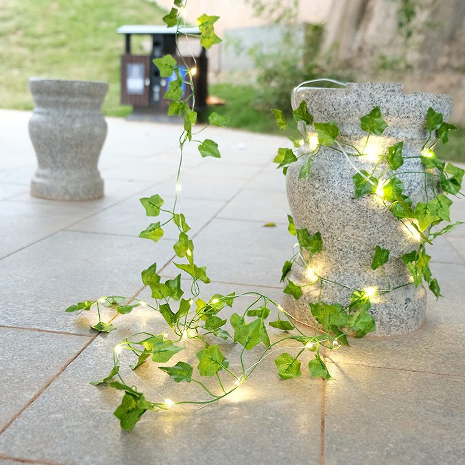 Vine String Lights， [1 Pack] Ivy Decor String Lights， Maple Leaf Garland Wreath Hanging Lamp With 20 Led， Fairy Night Lights For Home， Room， Bedroom，