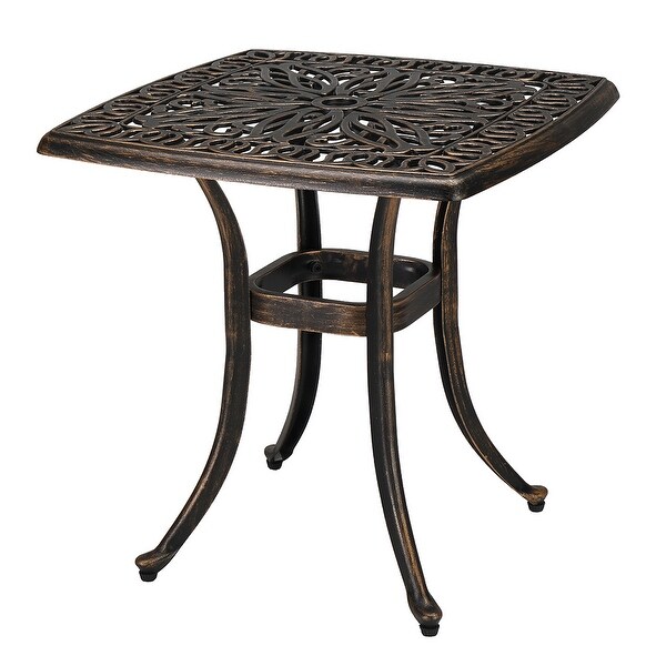 21.3 Inch Outdoor Bronze Cast Aluminum Square Dining Table