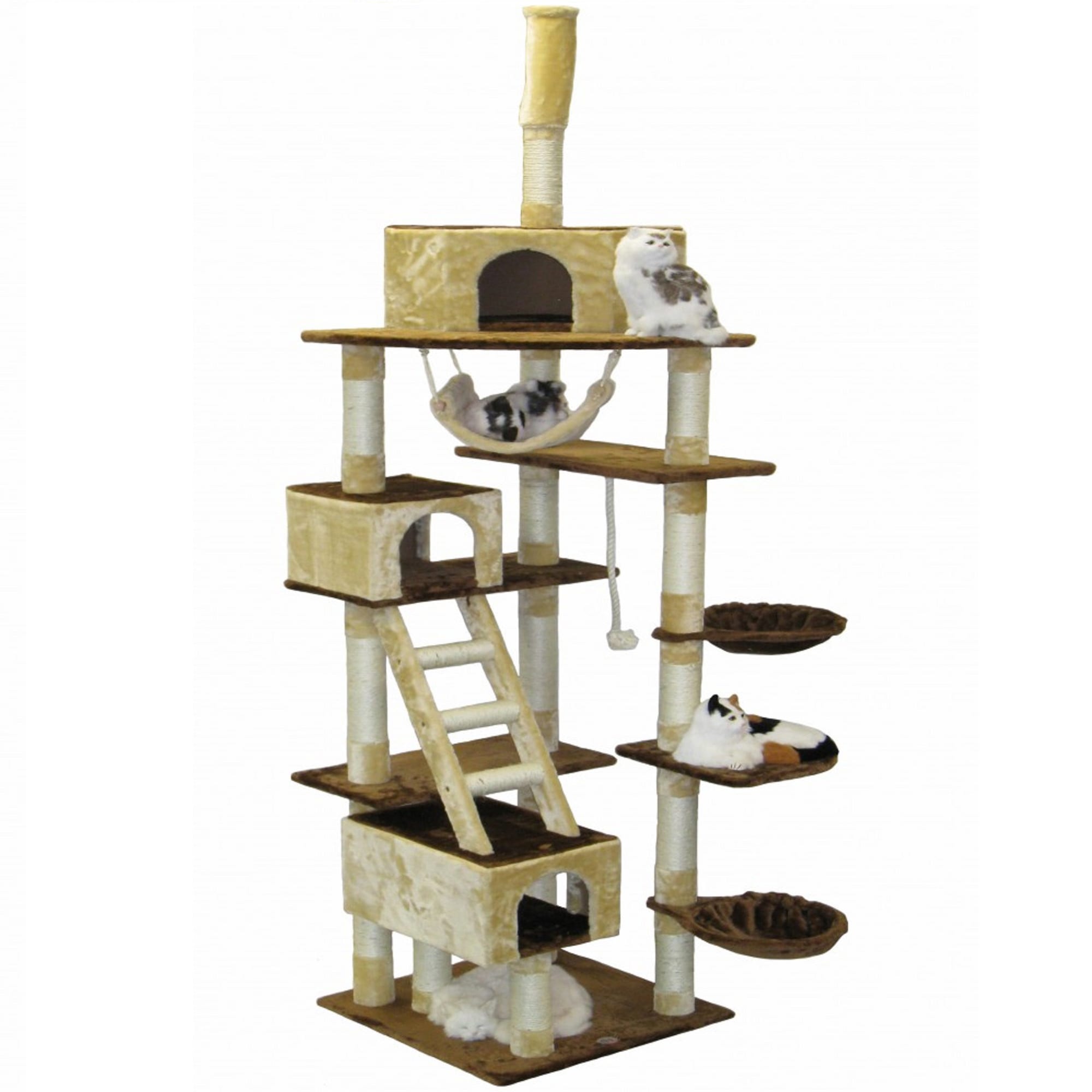 Go Pet Club Beige Cat Tree Condo with Adjustable Ceiling Support F201， 92