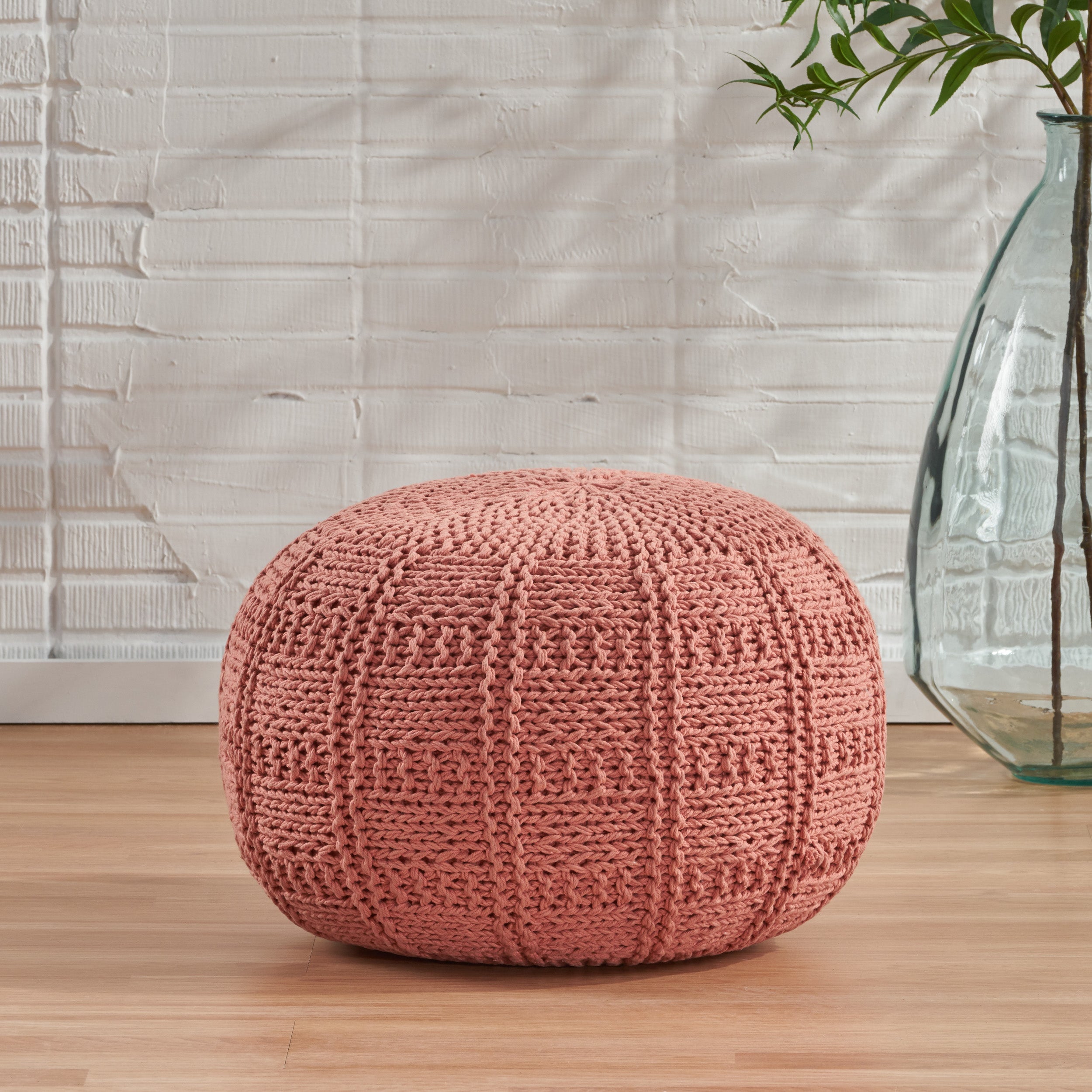 Valentine Handcrafted Modern Fabric Pouf