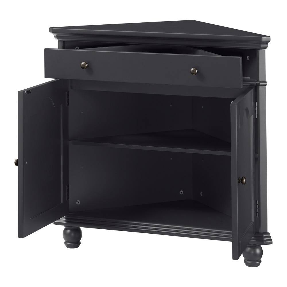 StyleWell Dowden Charcoal Black Corner Cabinet JS-3704-B