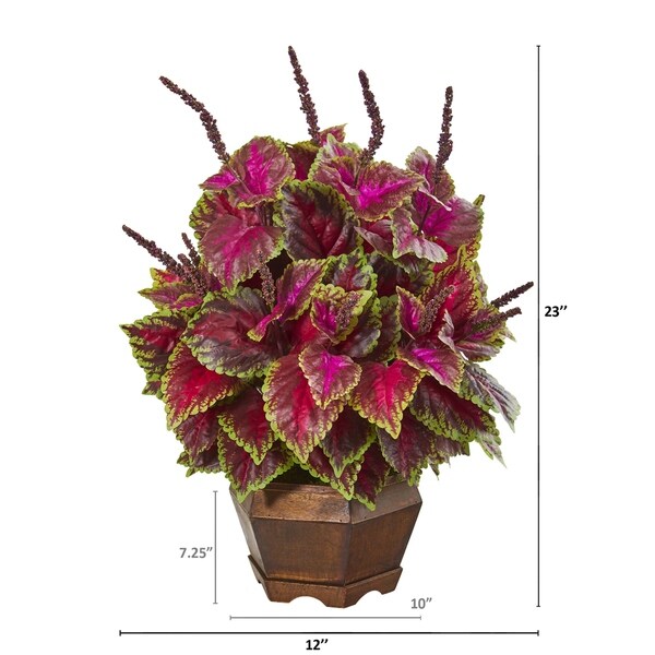 23 Coleus Artificial Plant in Decorative Planter