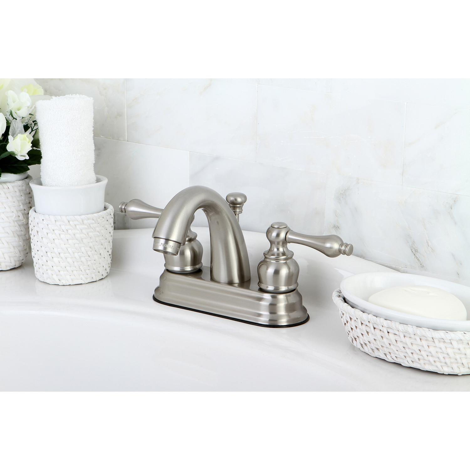 Kingston Brass KB5618AL 4-Inch Centerset Lavatory Faucet， Brushed Nickel