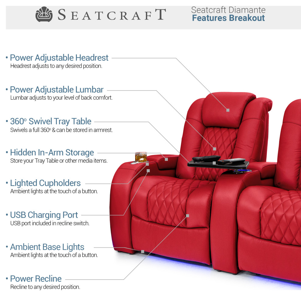 Seatcraft Diamante   Contemporary   Loveseats   by Stargate Cinema  Houzz