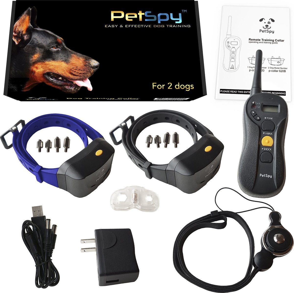 PetSpy P620 2000-ft Easy and Effective Adjustable Waterproof Remote Dog Training Collar