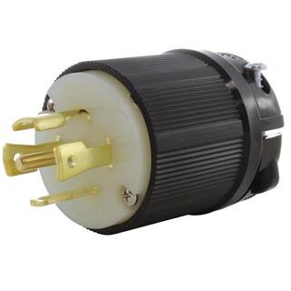 AC WORKS NEMA L21-30P 30 Amp 3-Phase 120208-Volt 3PY 5-Wire Locking Male Plug with UL C-UL Approval ASL2130P-BK