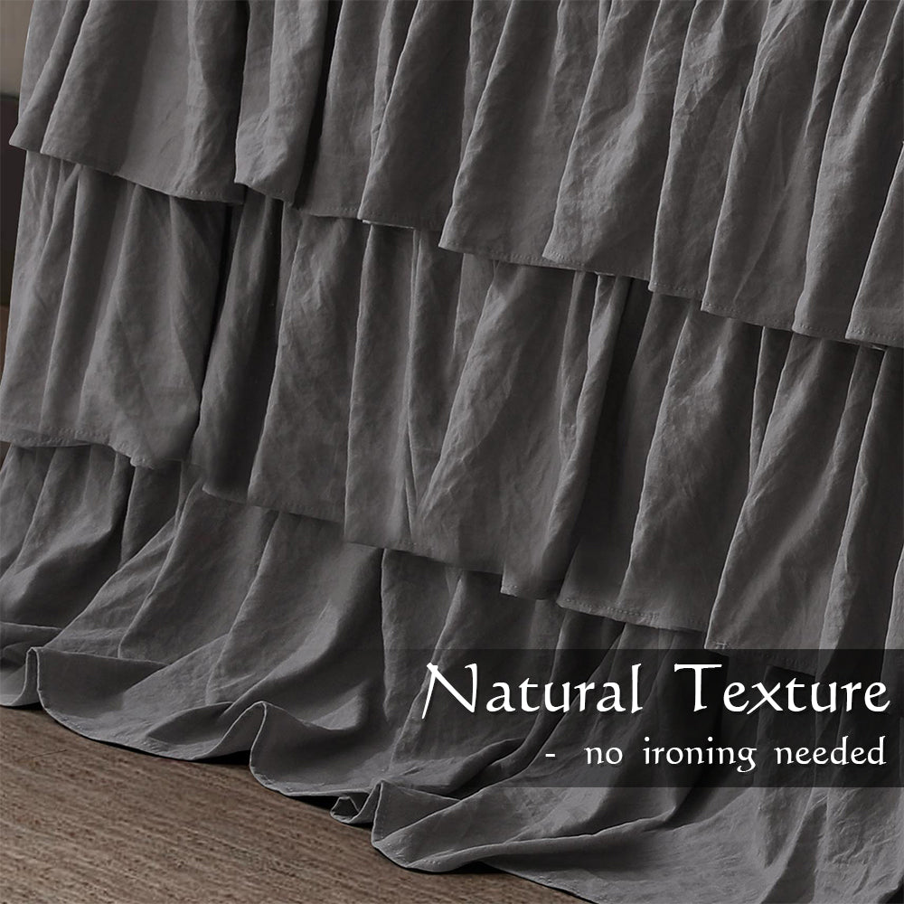 Ruffle Skirt Bedspread Three Layers Design Chic Style Bedding Set