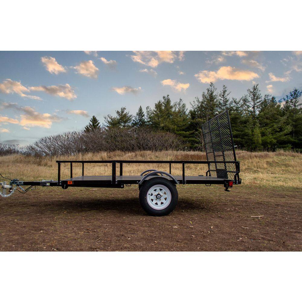 DK2 1950 lbs. Capacity 6 ft. x 10 ft. Open Rail Utility Trailer Kit with 48 in. Drive-Up Gate MMT6X10