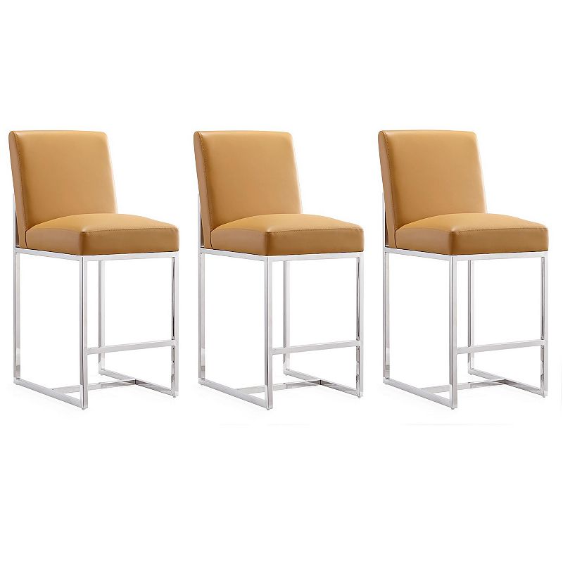 MANHATTAN COMFORT Element Faux Leather Counter Stool 3-piece Set