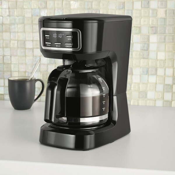 12 Cup Programmable Coffee Maker，Black