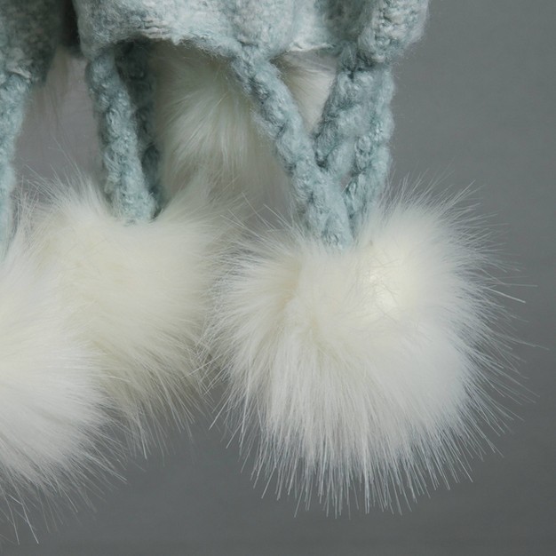 Faux Mohair Pom Poms Decorative Throw Freshmint