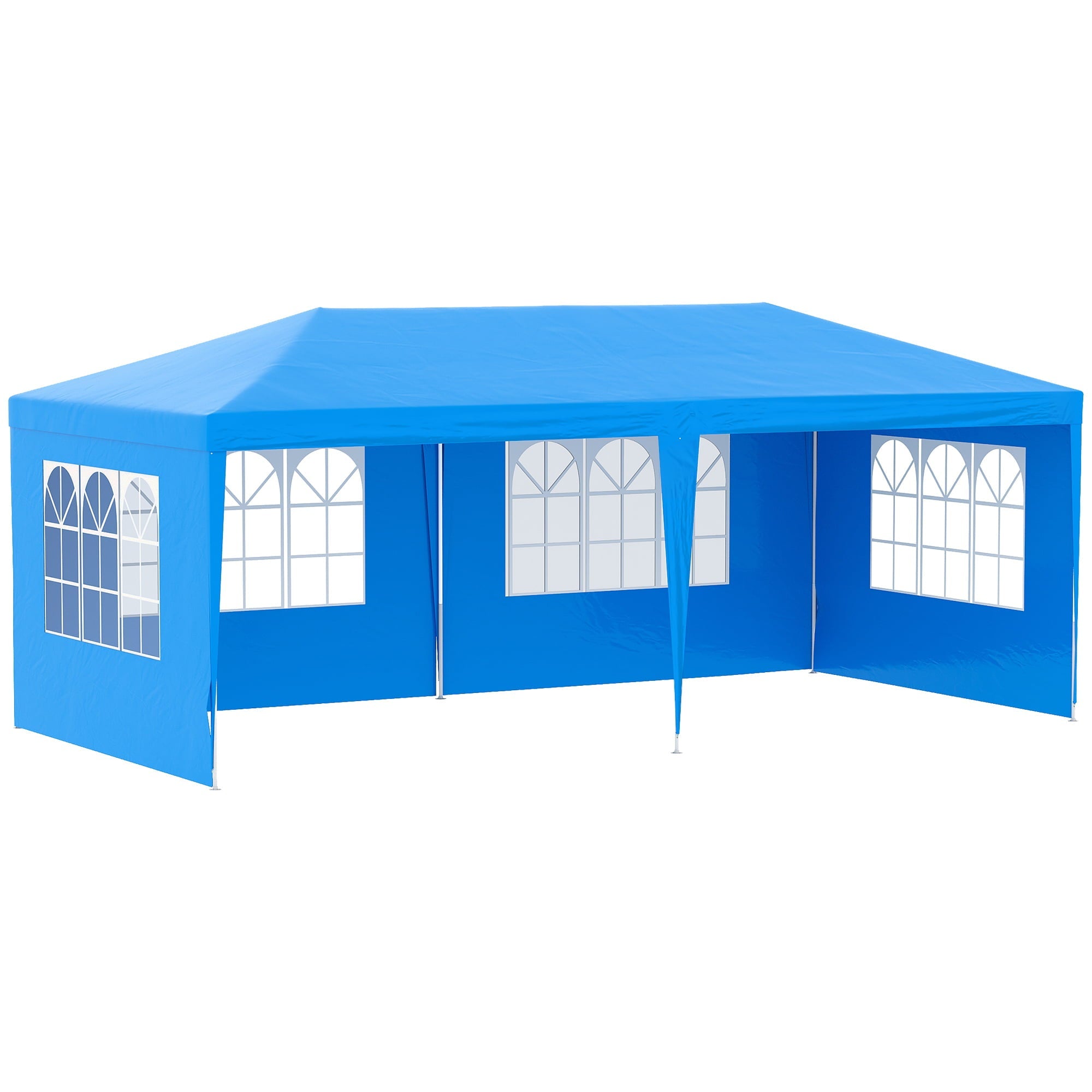 Outsunny Large 10' x 20' Party Tent, Events Shelter Canopy Gazebo with 4 Removable Side Walls for Weddings, Picnic, Blue