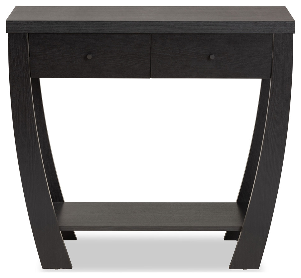 Modern Contemporary Dark Brown Finished Wood 2 Drawer Console Table   Transitional   Console Tables   by Imtinanz  LLC  Houzz